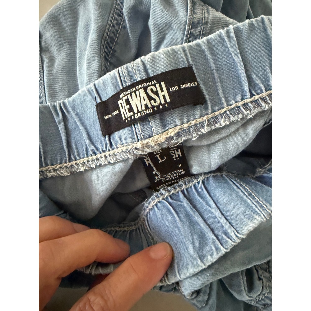 Rewash Womens Utility Jogger Pants Light Wash Blue Cargo Tencel Blend Size Large - Picture 8 of 8